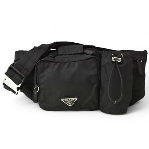 Prada Waist Bag Pouch Body Nylon Black